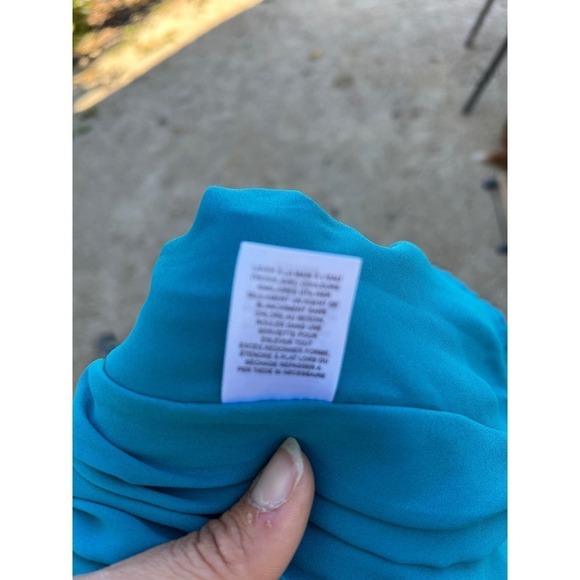 Chelsea 28 Blue, Sleeveless, A Line, Swing, Short Dress, Lace Up Neckline, Sz M - Picture 5 of 6